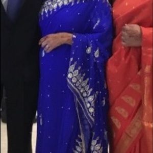 Royal blue saree